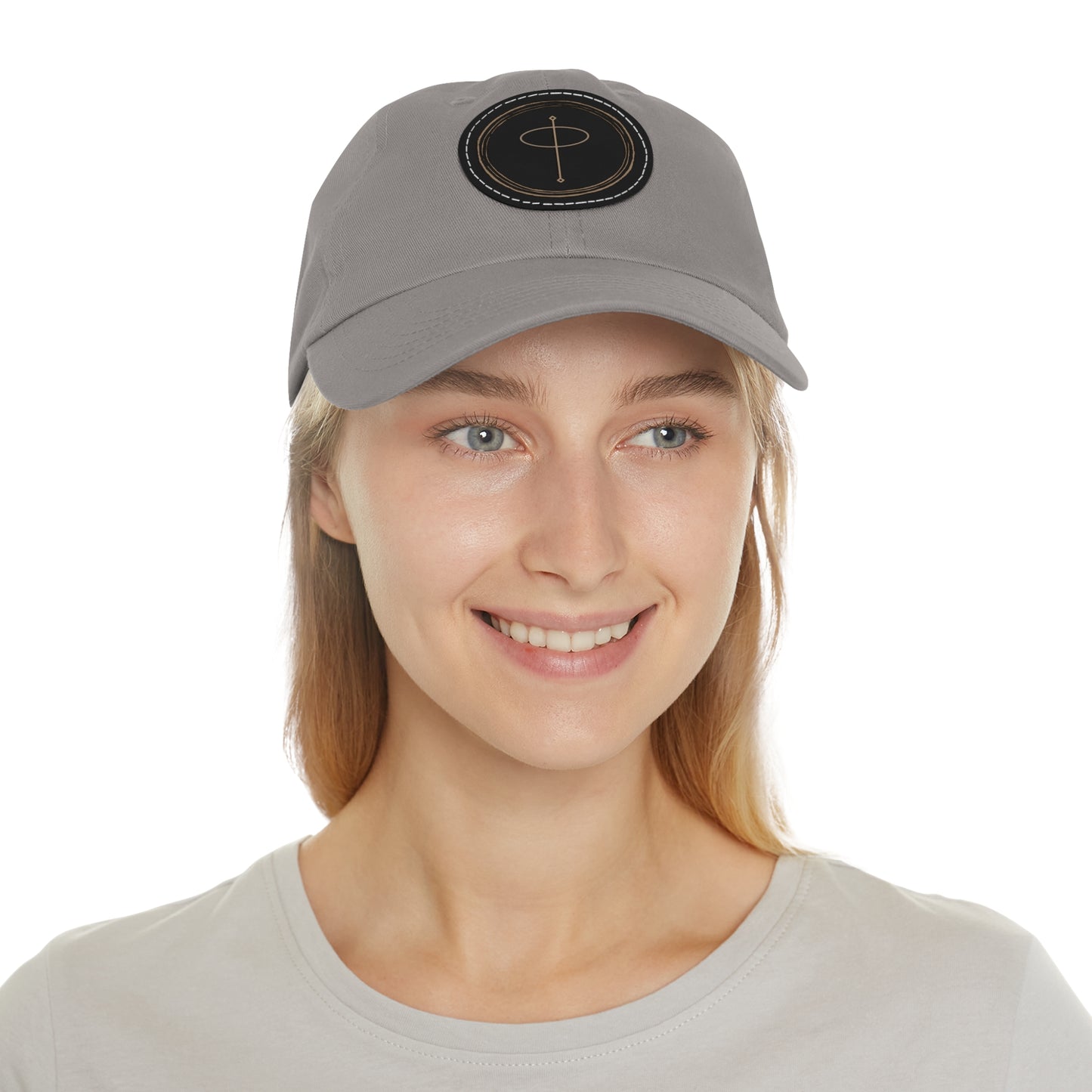 Dad Hat with Leather Patch (Round) - 'Might as well smile' Meadery Hat